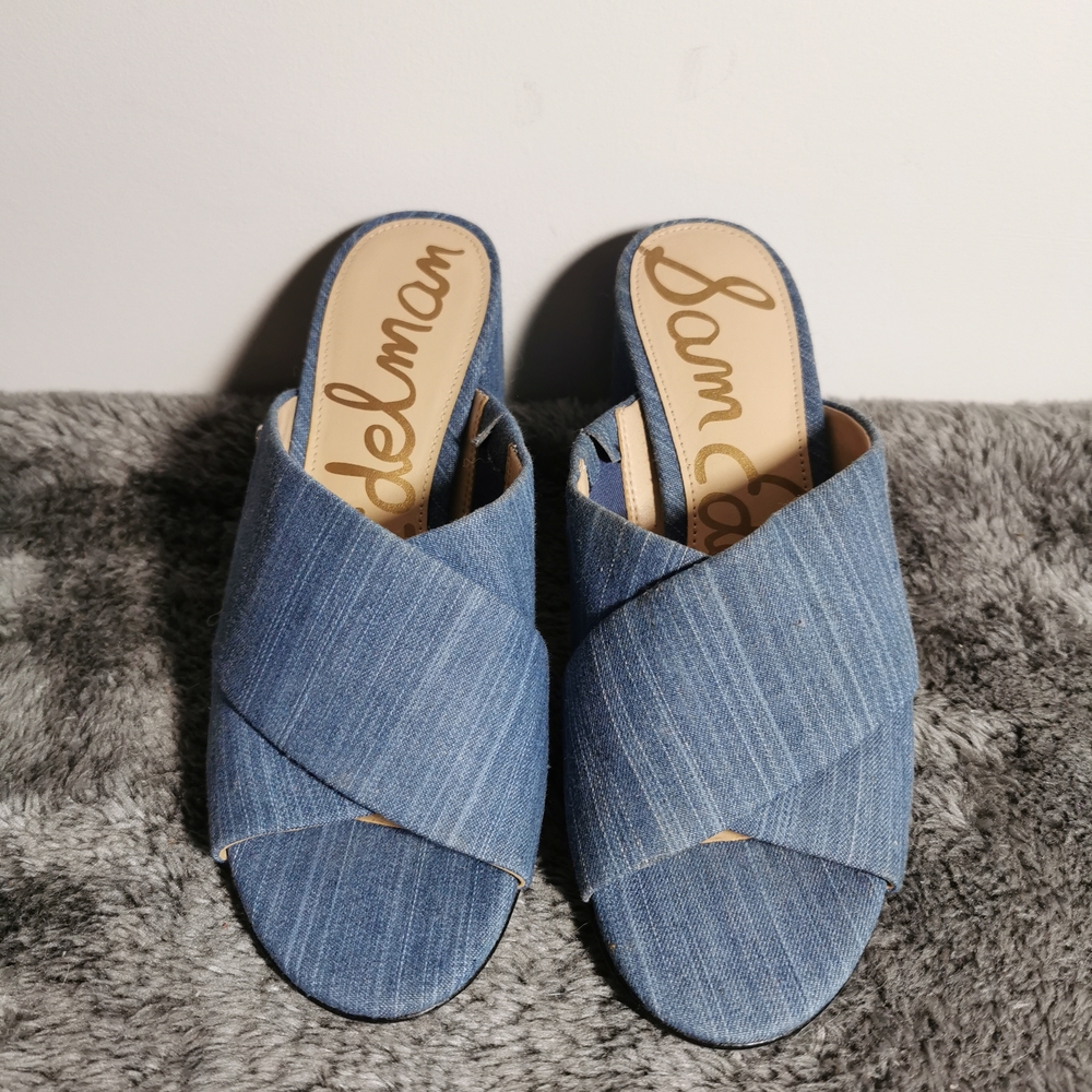 Sam Edelman Denim Blue Mules